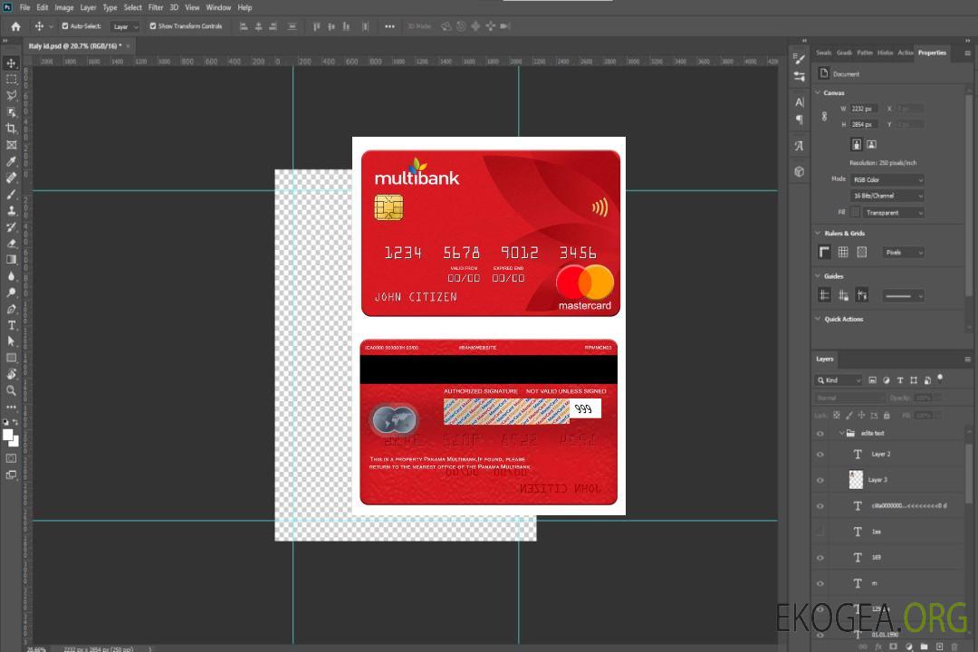 Mastercard multibancaire Panama template